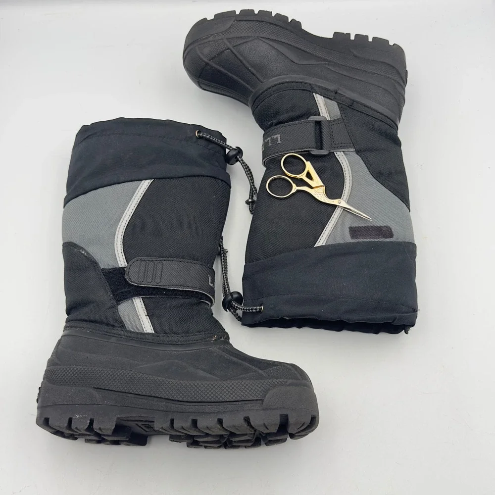 LL Bean Kids Snow Boots Black Grey Waterproof Insulated 11 Winter Outdoor 238064